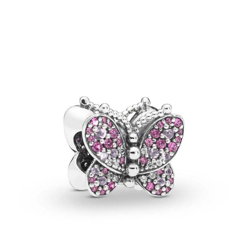 Pandora Dazzling Pink Butterfly Crystal & CZ Charm image number 1