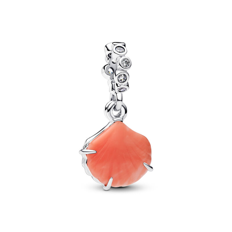 Pandora Coral-coloured Shell Double Dangle Charm image number 0