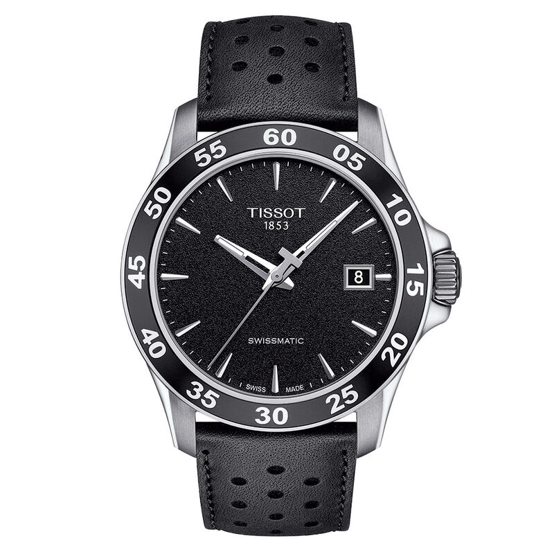 Tissot V8 Swissmatic Black Dial Leather Automatic Watch, 42.5mm image number 0