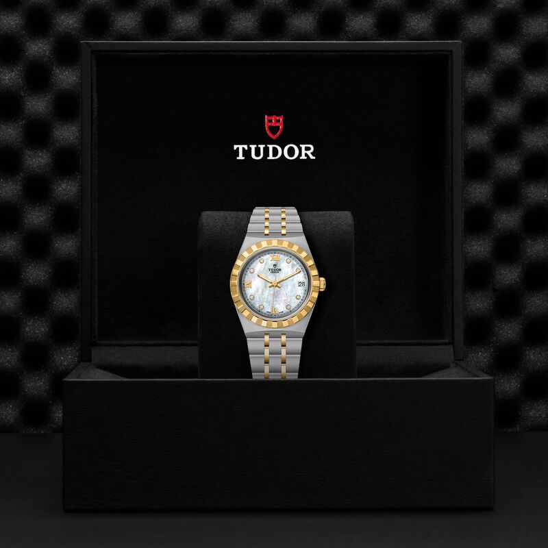 TUDOR Royal Watch Steel Case Gem Set White Dial Steel And Gold Bracelet, 34mm image number 4