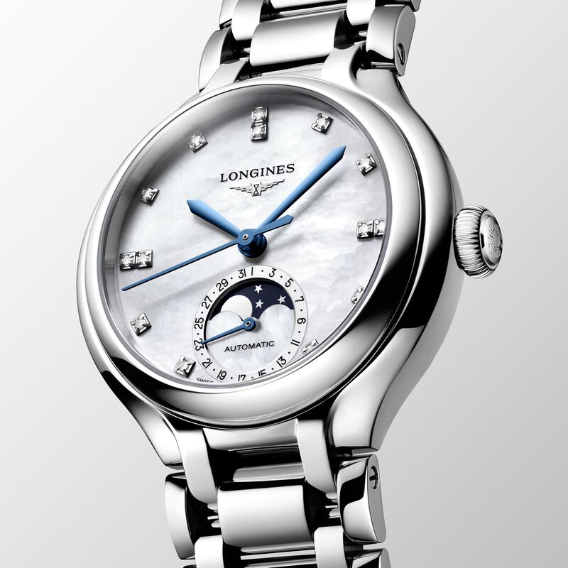 Longines Primaluna Moonphase White Dial Watch, 34mm image number 1