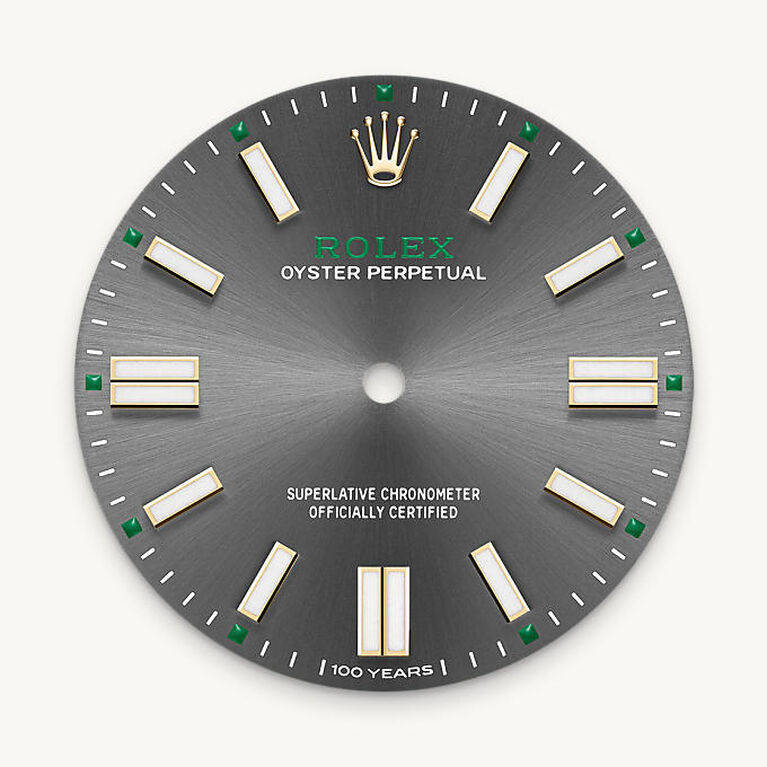 rolex oyster perpetual in yellow rolesor - combination of oystersteel and yellow gold, m134303-0001 - slate dial - ben bridge