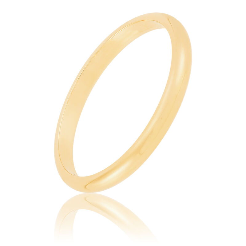 Yellow Gold Polished Rounded 2mm Band 14K image number 0