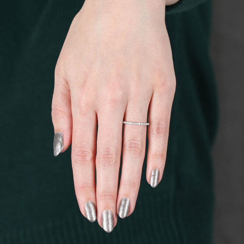 1/3 Carat Weight Diamond Eternity Band set in White Gold image number 2