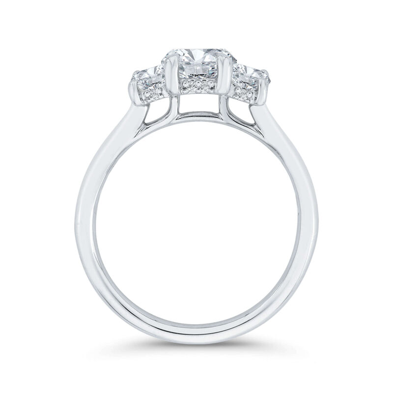 Bella Ponte 3-Stone Emerald Cut Diamond Engagement Ring in Platinum image number 3