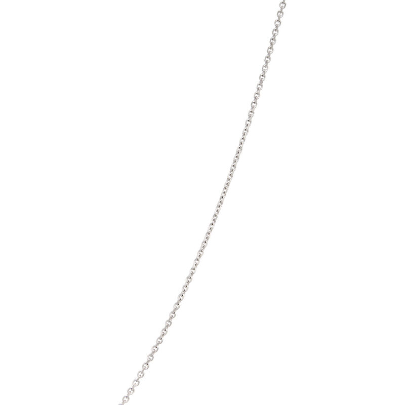 Round Emerald Pendant with Diamond Halo, 14K White Gold image number 4