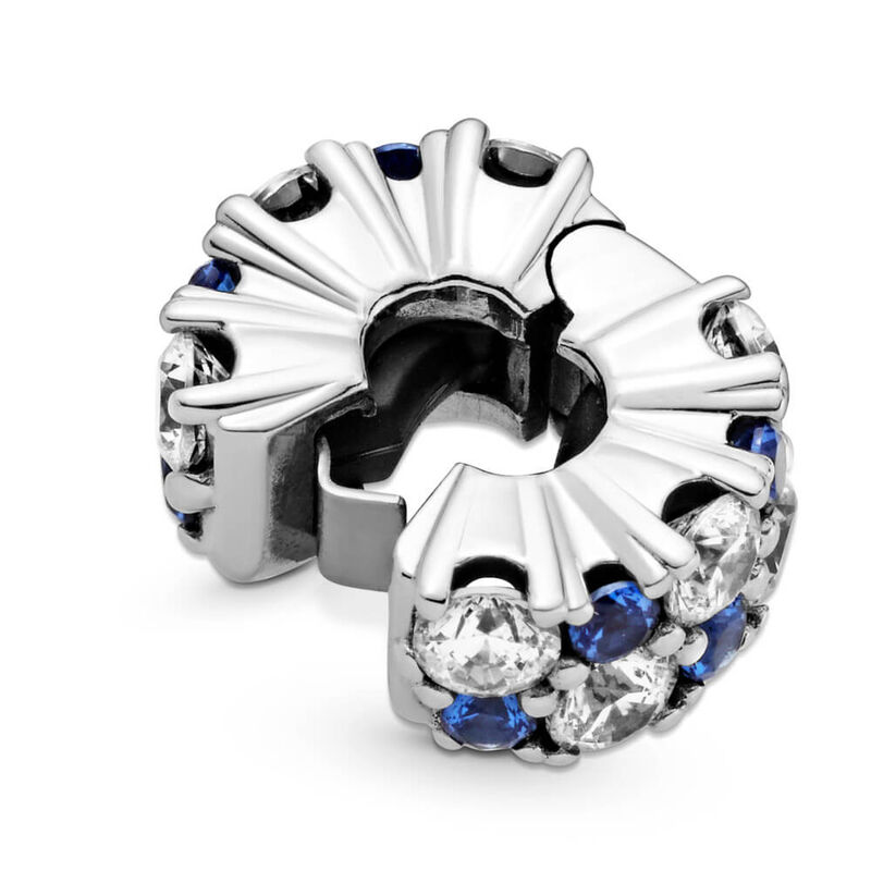 Pandora Clear & Blue Sparkling Crystal & CZ Clip Charm image number 2