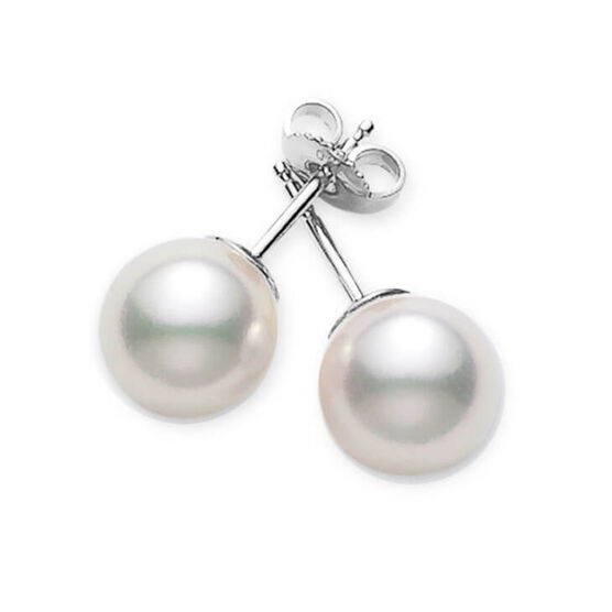 Mikimoto Akoya Cultured Pearl Earrings 8mm, AA, 18K