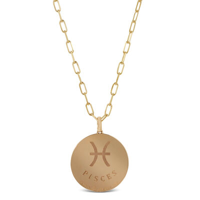 Ikuma Canadian Diamond Pisces Zodiac Necklace 14K