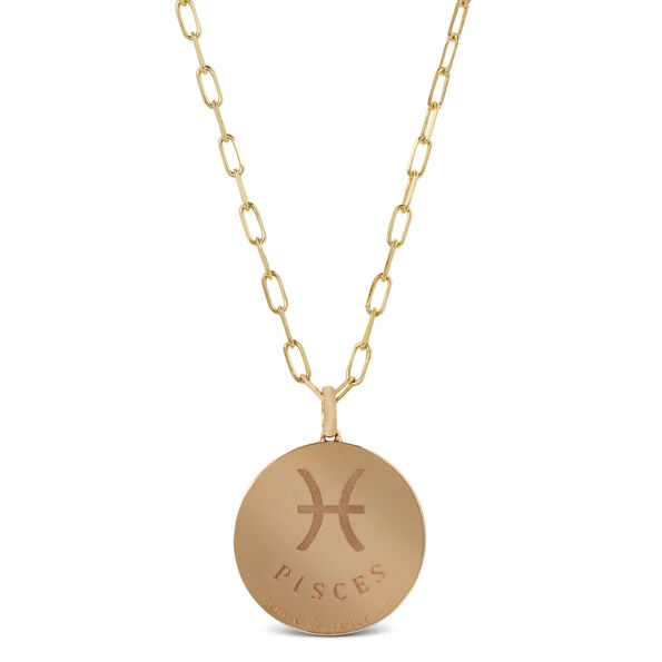 Ikuma Canadian Diamond Pisces Zodiac Necklace, 14K Yellow Gold