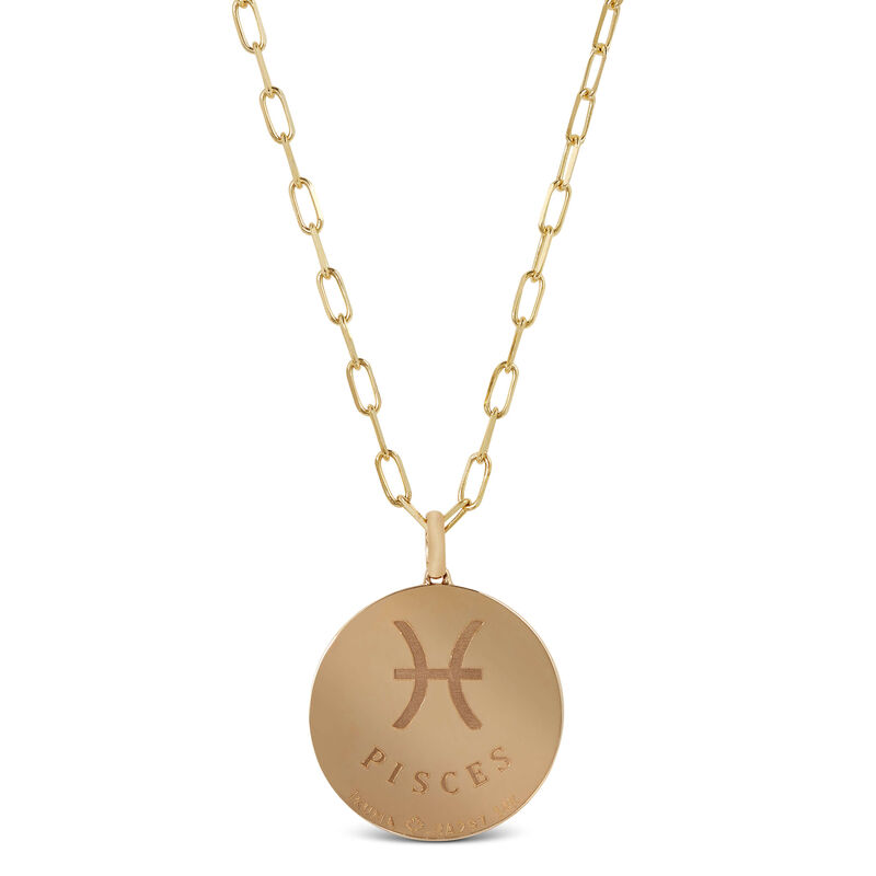 Ikuma Canadian Diamond Pisces Zodiac Necklace, 14K Yellow Gold image number 1