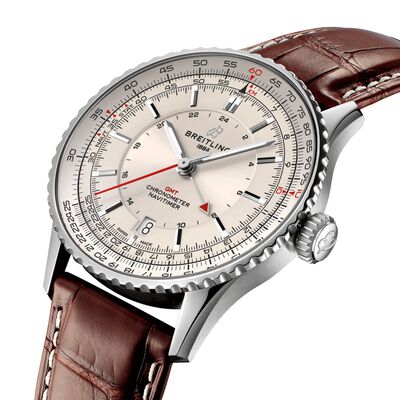 Breitling Navitimer Automatic GMT Silver Dial Watch, 41mm