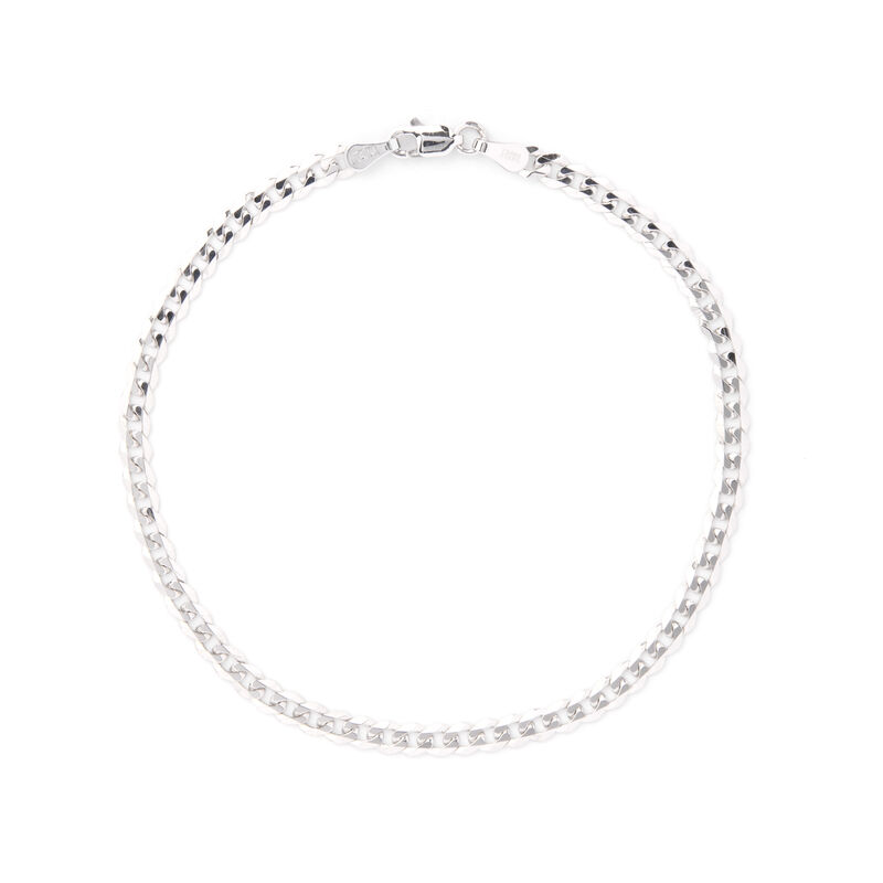 8-Inch Cuban Link Bracelet, 14K White Gold image number 0