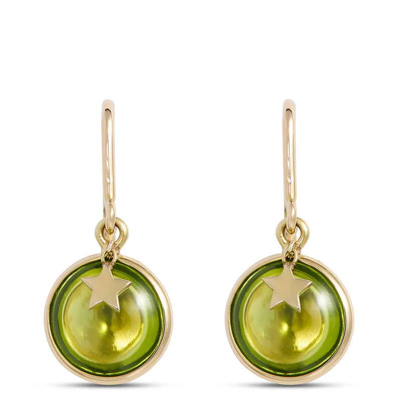Round Peridot Earrings, 14K Yellow Gold image number 0