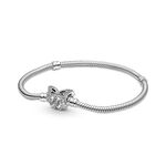 Pandora Moments Enamel & CZ Butterfly Clasp Snake Chain Bracelet
