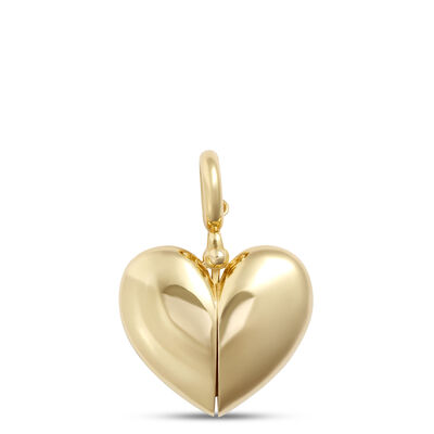 Toscano Heart Charm, 14k Yellow Gold