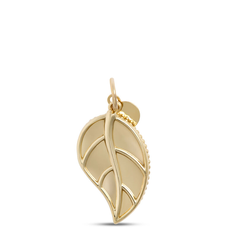 Toscano Shiny Leaf Charm, 14K Yellow Gold image number 1