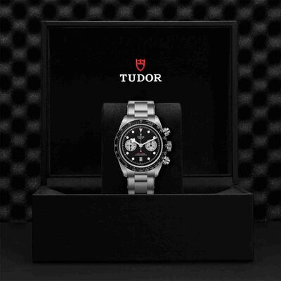 TUDOR Black Bay Chrono Watch Steel Case Black Dial Steel Bracelet, 41mm