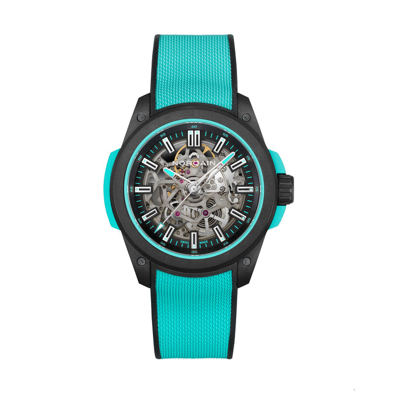 NORQAIN Wild ONE Skeleton Dial Turquoise Strap 42mm image number 0