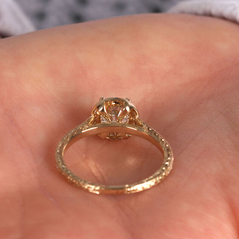 Diamond Halo Engagement Ring 14K image number 3