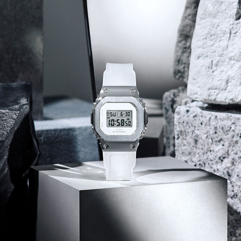 G-Shock Steel White Strap Rectangular Watch, 43.8mm image number 3