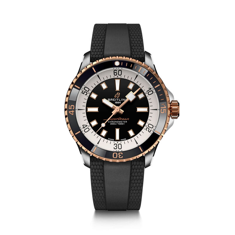 Breitling Superocean Automatic 42 Watch Steel Case Black Dial Black Strap, 42mm image number 1