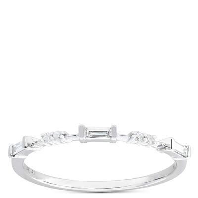 Stackable Diamond Band, 14K White Gold
