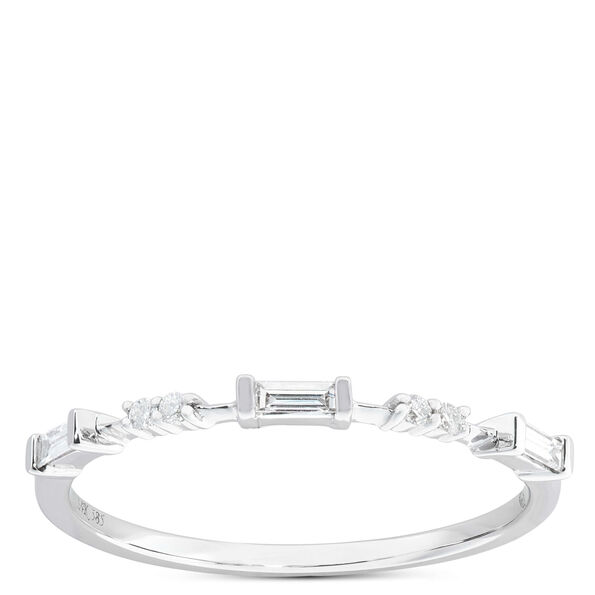 Stackable Diamond Band, 14K White Gold
