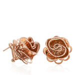 Rose Gold Toscano Floral Ruffle Earrings 18K