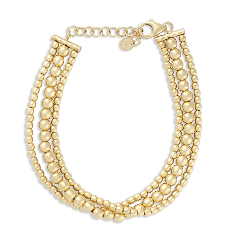 Toscano Beaded Rows Bracelet, 14K Yellow Gold image number 1