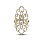 Long Floral Lace Diamond Ring 14K, 1.5 ctw.