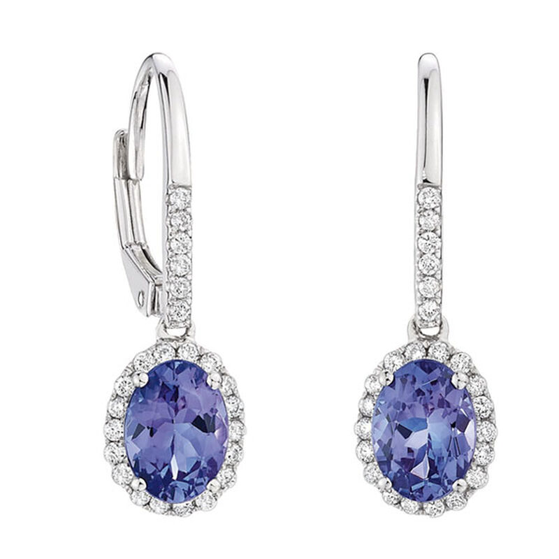 Tanzanite & Diamond Earrings 14K image number 1
