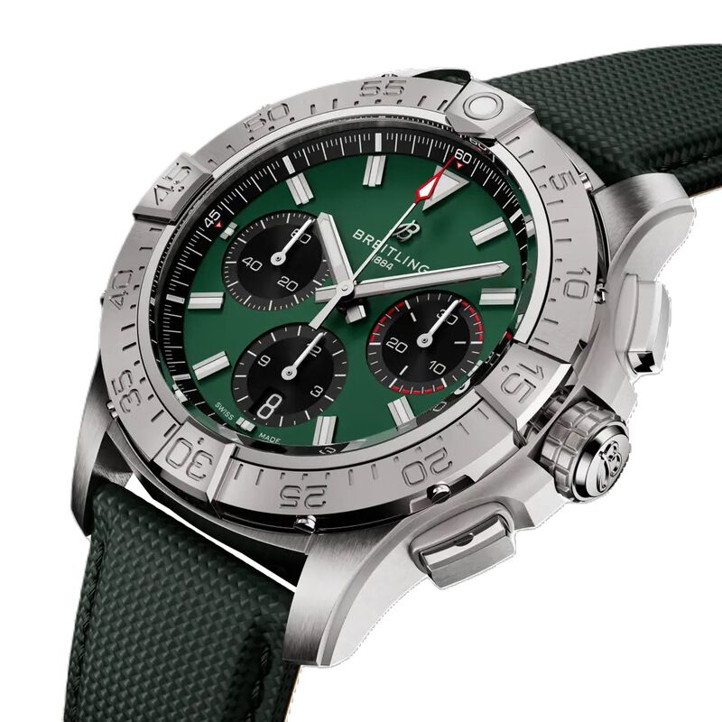 Breitling Avenger BO1 Chronograph Green Dial Calf Leather Strap, 42 mm image number 1