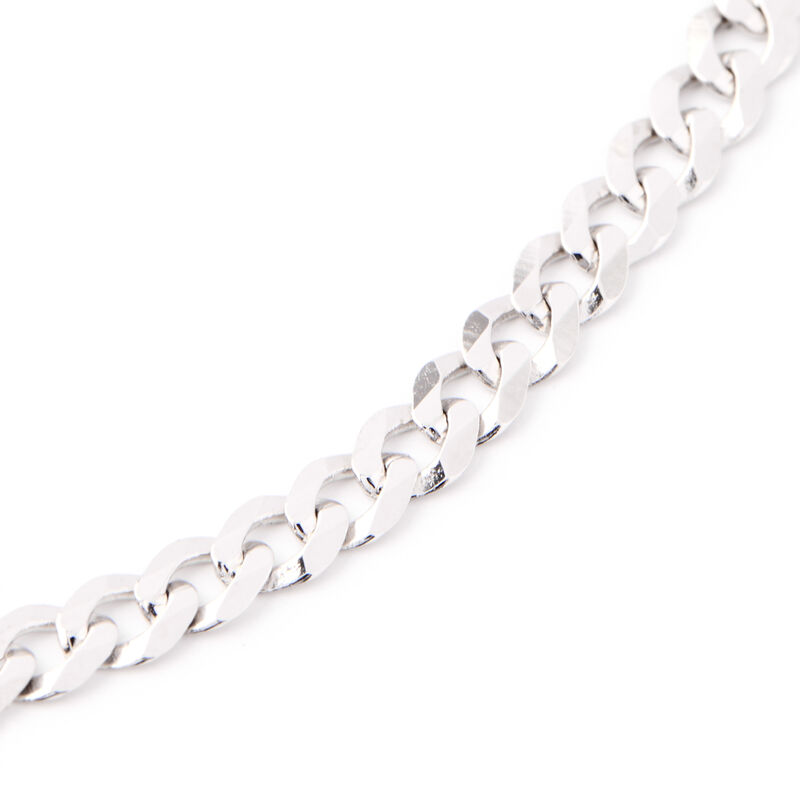 8-Inch Cuban Link Bracelet, 14K White Gold image number 1