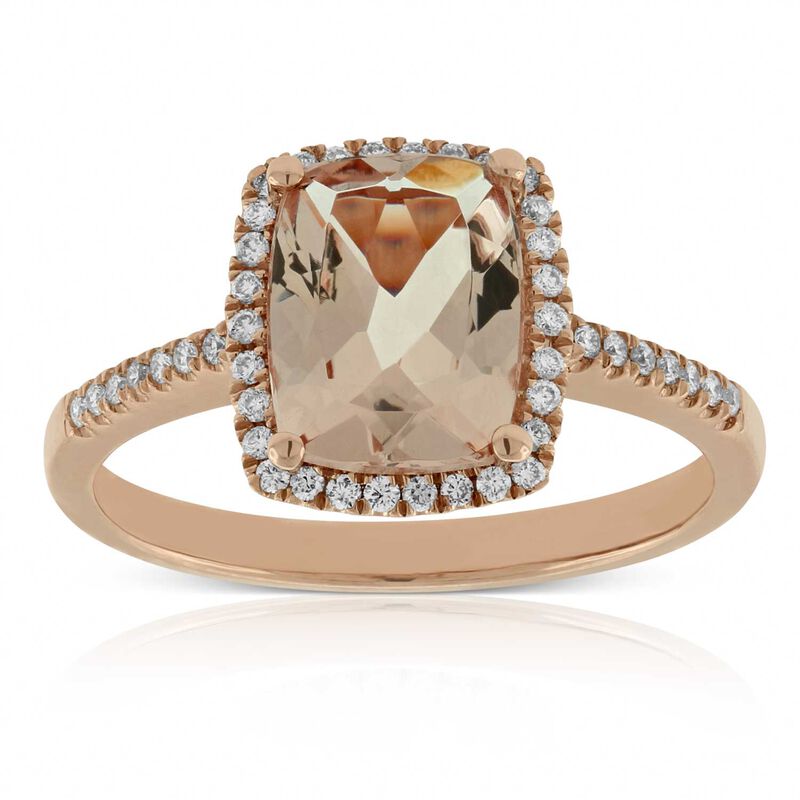 Rose Gold Morganite & Diamond Ring 14K image number 0