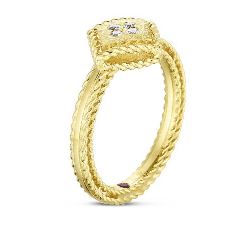 Roberto Coin Palazzo Ducale Single Square Diamond Ring 18K, Size 6.5 image number 1