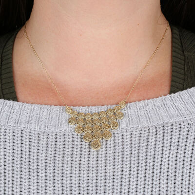 Toscano Golden Bib Necklace 14K