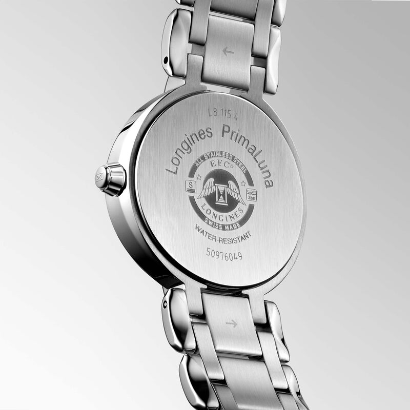 Longines PrimaLuna Watch Silver Dial Steel Bracelet, 30mm image number 3