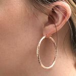 Rose Gold Toscano Roman Hammered Oval Hoop Earrings 14K