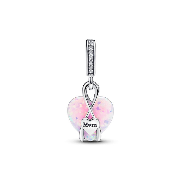 Pandora Mum Opalescent Heart Dangle Charm