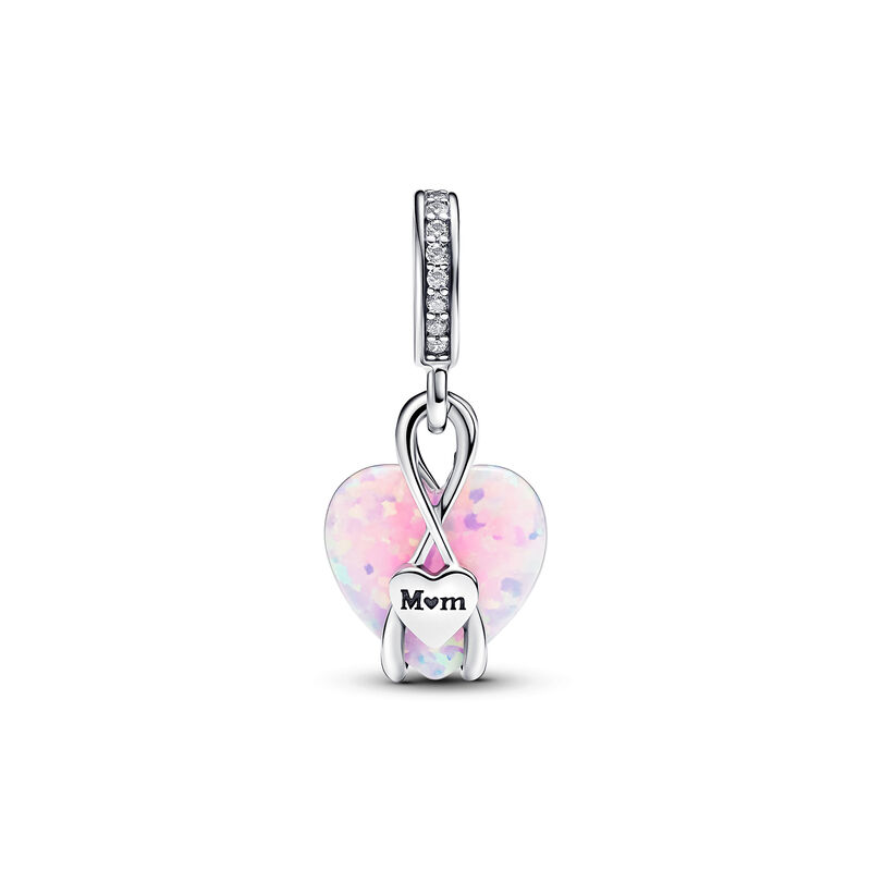 Pandora Mum Opalescent Heart Dangle Charm image number 1