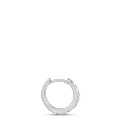 Single Diamond Hoop Earring, 14K White Gold