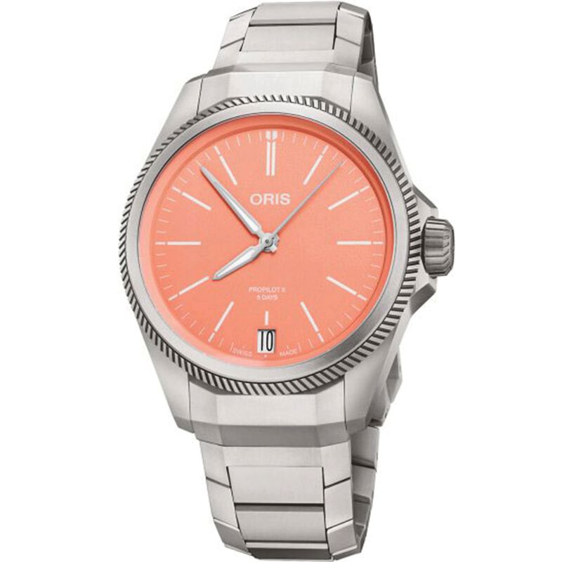 Oris ProPilot X Calibre 400 Watch Titanium Case Salmon Dial Titanium Bracelet, 39mm image number 0