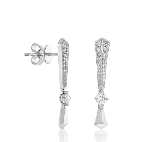Jade Trau for Ben Bridge Signature Diamond Earrings in Platinum