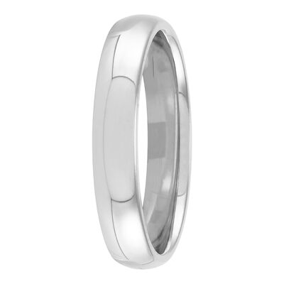 Polished Rounded Comfort Fit 4mm Band in Platinum