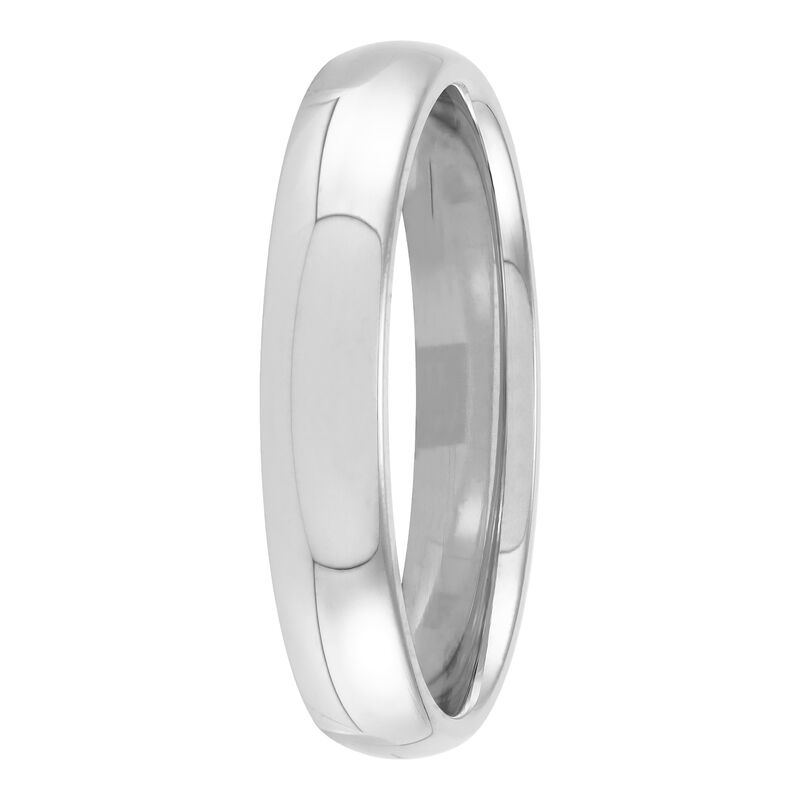 Polished Rounded Comfort Fit 4mm Band in Platinum image number 0