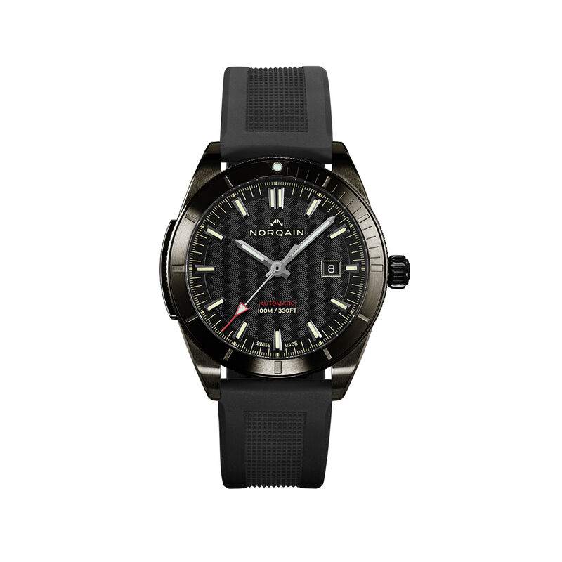 NORQAIN Adventure Sport Black DLC Rubber Watch, 42mm image number 0