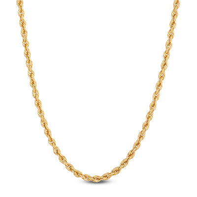 Bold Hollow Rope Link Necklace, 14K Yellow Gold