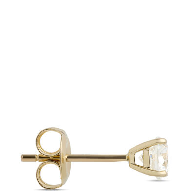 Classic Round Diamond Studs, ⅔ Carat, in 14K Yellow Gold