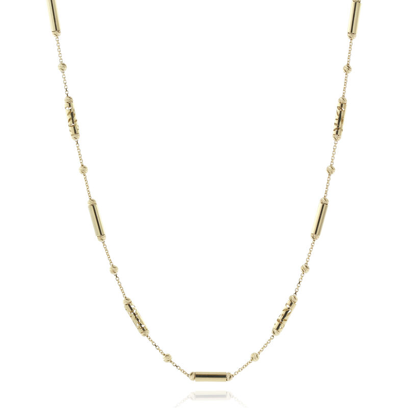 Toscano Diamond-Cut Bead Necklace 18K, 18" image number 0